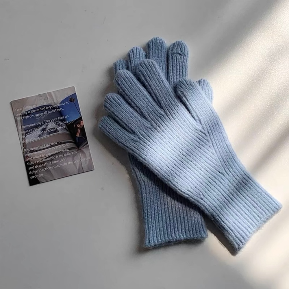 2/$15  🆕Ribbed knit gloves -Blue
